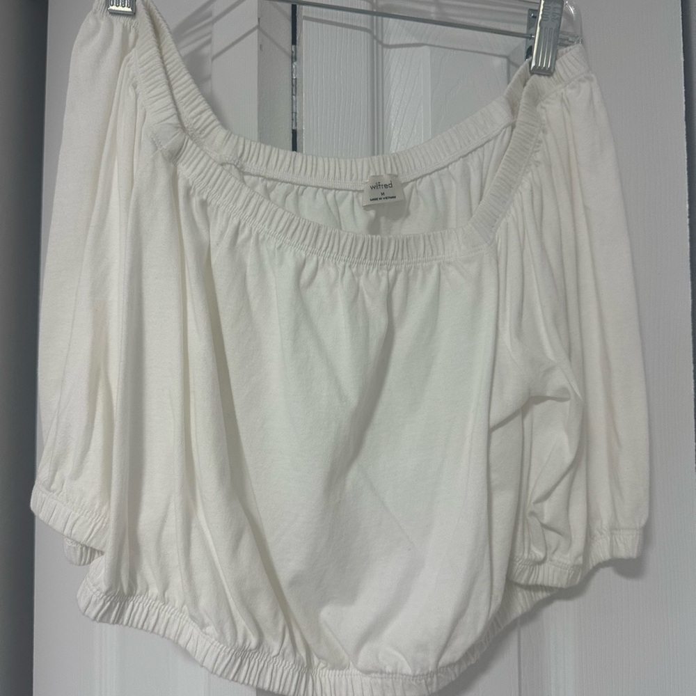 Wilfred Cream Off-Shoulder Cotton Top